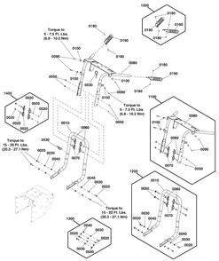 Handles Group Diagram and Parts List for H1728E (1696951-00)(2020) Briggs and Stratton Snow Blower
